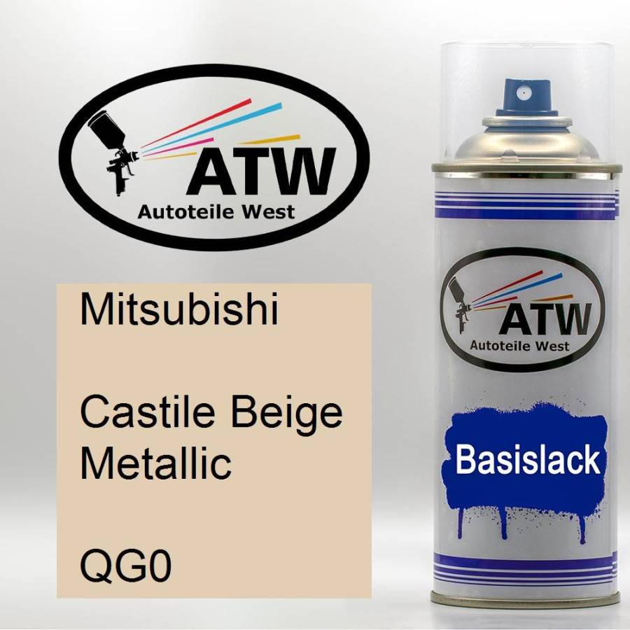 Mitsubishi, Castile Beige Metallic, QG0: 400ml Sprühdose, von ATW Autoteile West.